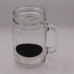 🍀 3/$15 Clear Glass Mason Jar with Black Chalkboard Label